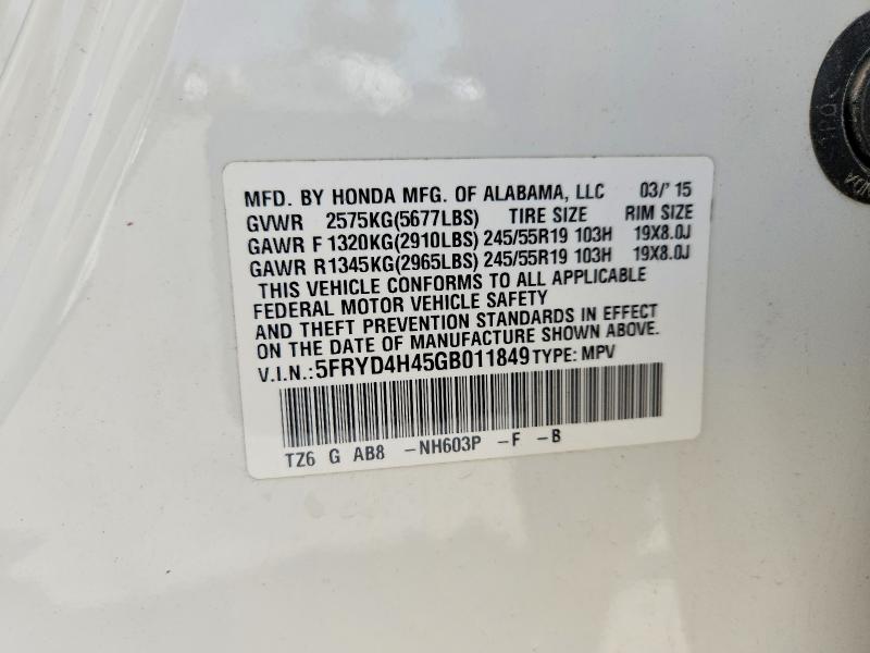 85620845 :رقم المزاد ، 5FRYD4H45GB011849 vin ، 2016 Acura Mdx مزاد بيع