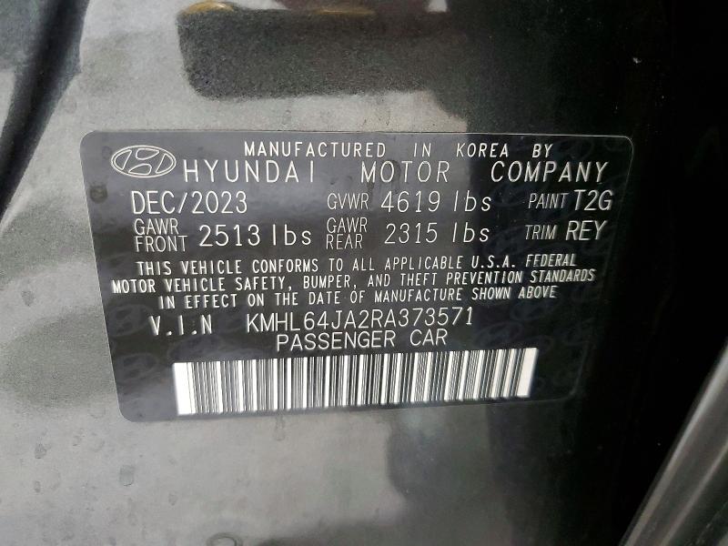 Продажа на аукционе авто 2024 Hyundai Sonata, vin: KMHL64JA2RA373571, номер лота: 58439206