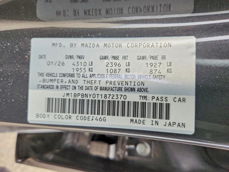 Aukcja sprzedaży 2026 Mazda 3, vin: JM1BPBNY0T1872370, numer aukcji: 58051776