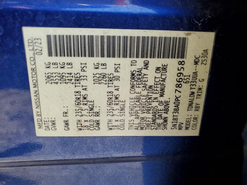 Auction sale of the 2023 Nissan Rogue, vin: 5N1BT3BA0PC786958, lot number: 59181346