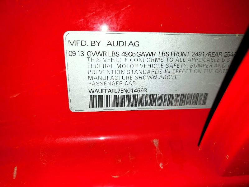 Aukcja sprzedaży 2014 Audi A4, vin: WAUFFAFL7EN014663, numer aukcji: 58079386