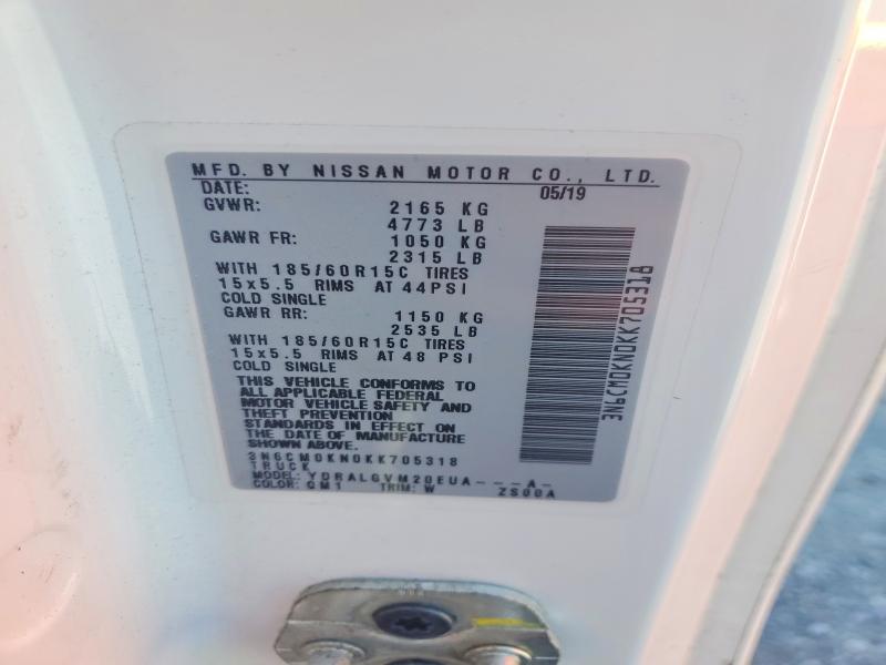 Aukcja sprzedaży 2019 Nissan Nv200, vin: 3N6CM0KN0KK705318, numer aukcji: 54610996