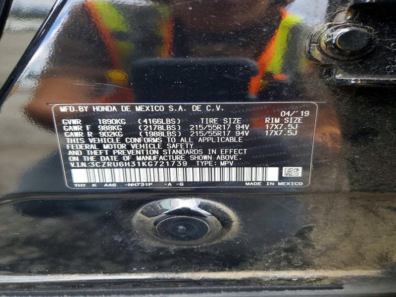 Продажа на аукционе авто 2019 Honda Hr-v, vin: 3CZRU6H31KG721739, номер лота: 56174706
