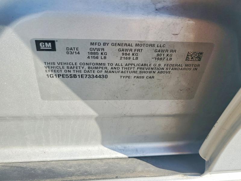 Продаж на аукціоні авто 2014 Chevrolet Cruze, vin: 1G1PE5SB1E7334430, номер лоту: 59143176