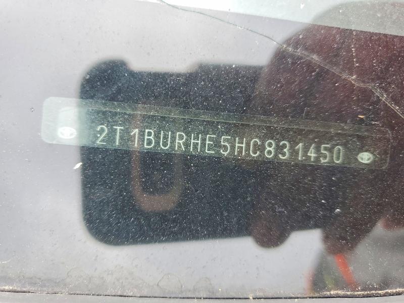 57556246 :رقم المزاد ، 2T1BURHE5HC831450 vin ، 2017 Toyota Corolla مزاد بيع