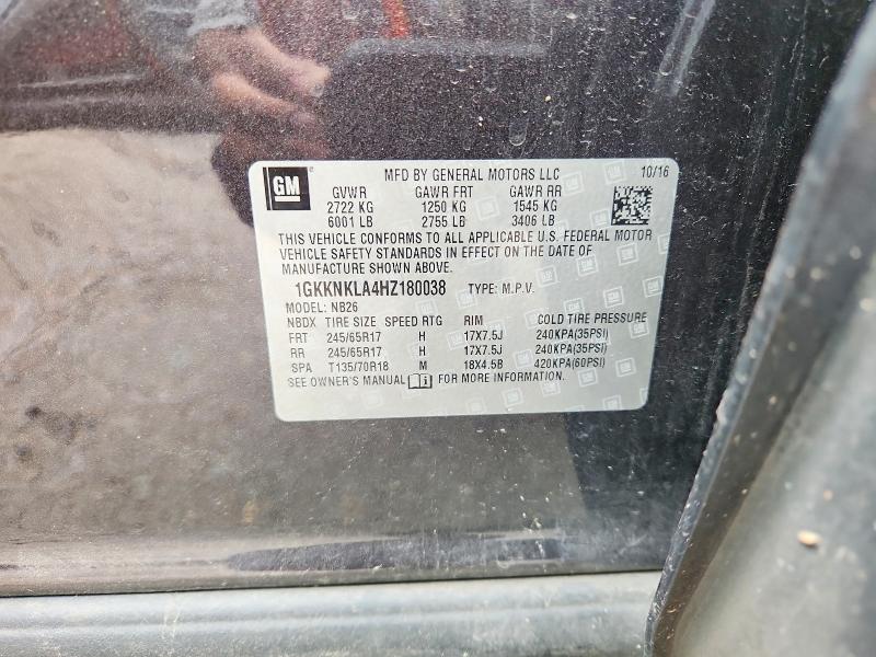 2017 Gmc Acadia მანქანა იყიდება აუქციონზე, vin: 1GKKNKLA4HZ180038, აუქციონის ნომერი: 58417926