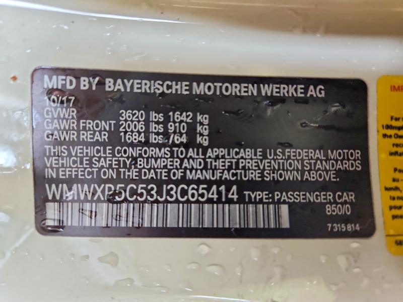 Продаж на аукціоні авто 2018 Mini Cooper, vin: WMWXP5C53J3C65414, номер лоту: 56112676