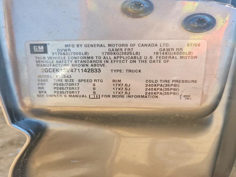 Aukcja sprzedaży 2007 Chevrolet Silverado, vin: 2GCEK13V471142833, numer aukcji: 55444626