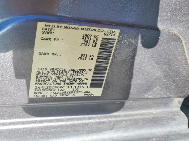 55840946 :رقم المزاد ، 1N4AZ0CP6FC311853 vin ، 2015 Nissan Leaf مزاد بيع