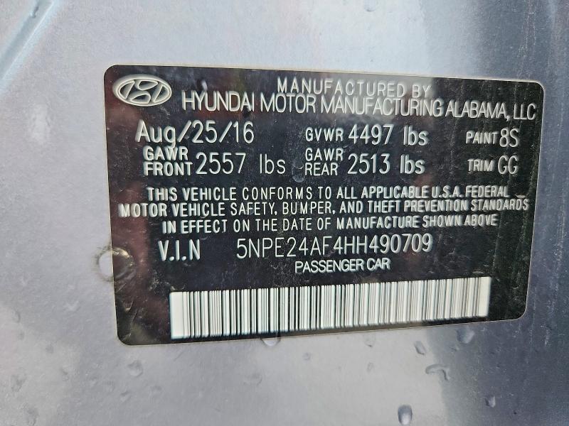 Продаж на аукціоні авто 2017 Hyundai Sonata, vin: 5NPE24AF4HH490709, номер лоту: 58319056