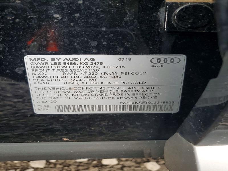 55193666 :رقم المزاد ، WA1BNAFY0J2218825 vin ، 2018 Audi Q5 مزاد بيع