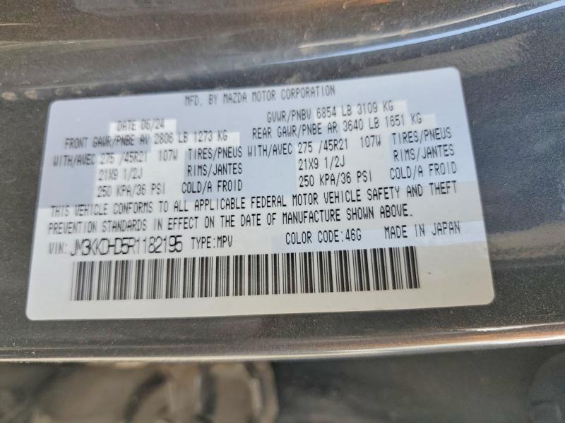 Aukcja sprzedaży 2024 Mazda Cx-90, vin: JM3KKDHD5R1182195, numer aukcji: 56109626