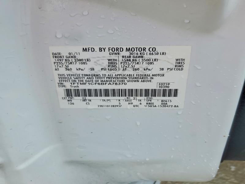 56521876 :رقم المزاد ، 1FTMF1CF6BFA78370 vin ، 2011 Ford F150 مزاد بيع