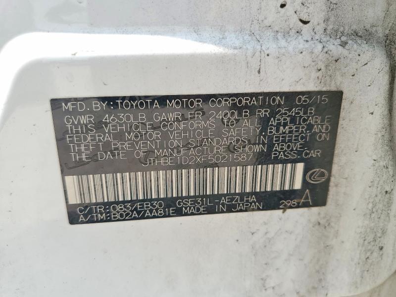 Aukcja sprzedaży 2015 Lexus Is, vin: JTHBE1D2XF5021587, numer aukcji: 58895186