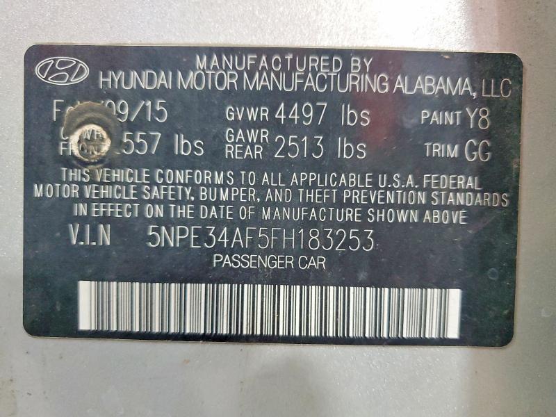 Продаж на аукціоні авто 2015 Hyundai Sonata, vin: 5NPE34AF5FH183253, номер лоту: 57246046