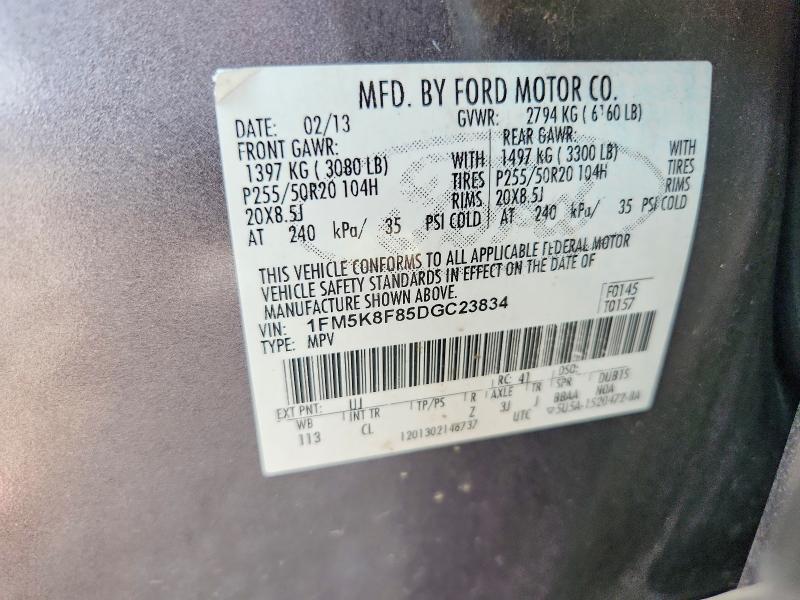Aukcja sprzedaży 2013 Ford Explorer, vin: 1FM5K8F85DGC23834, numer aukcji: 85969495