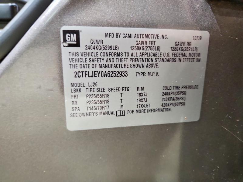 Продаж на аукціоні авто 2010 Gmc Terrain, vin: 2CTFLJEY0A6252933, номер лоту: 55926916