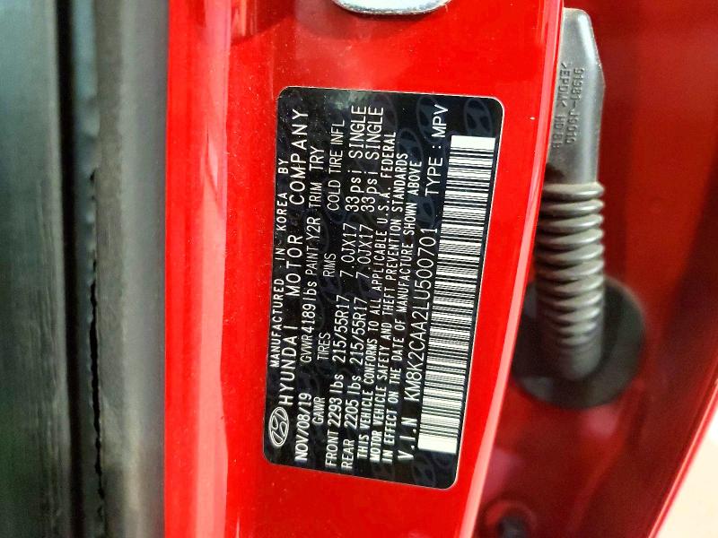 Продаж на аукціоні авто 2020 Hyundai Kona, vin: KM8K2CAA2LU500701, номер лоту: 54655126