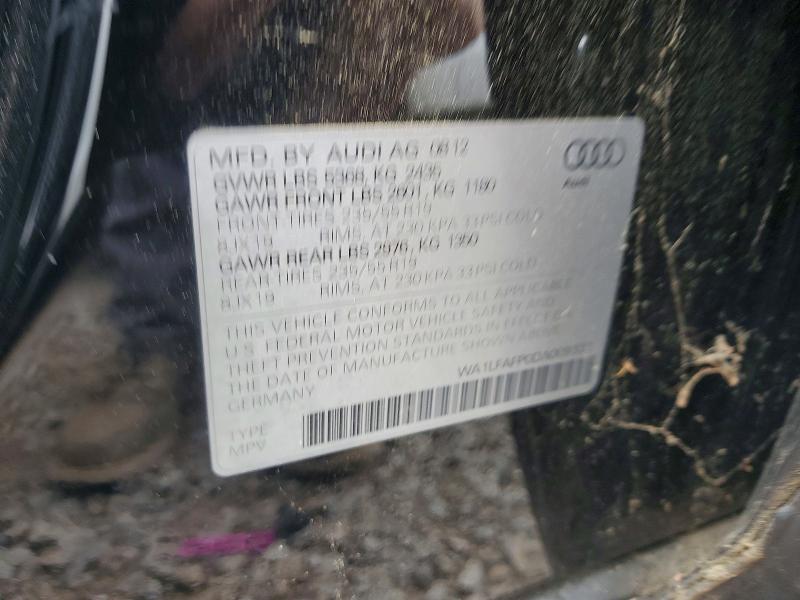 57121406 :رقم المزاد ، WA1LFAFP0DA009331 vin ، 2013 Audi Q5 مزاد بيع