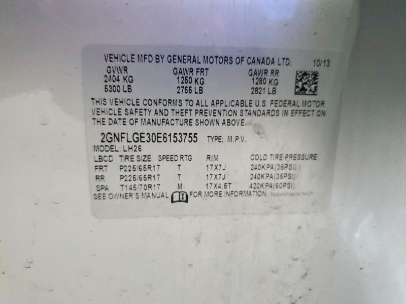 55620906 :رقم المزاد ، 2GNFLGE30E6153755 vin ، 2014 Chevrolet Equinox مزاد بيع