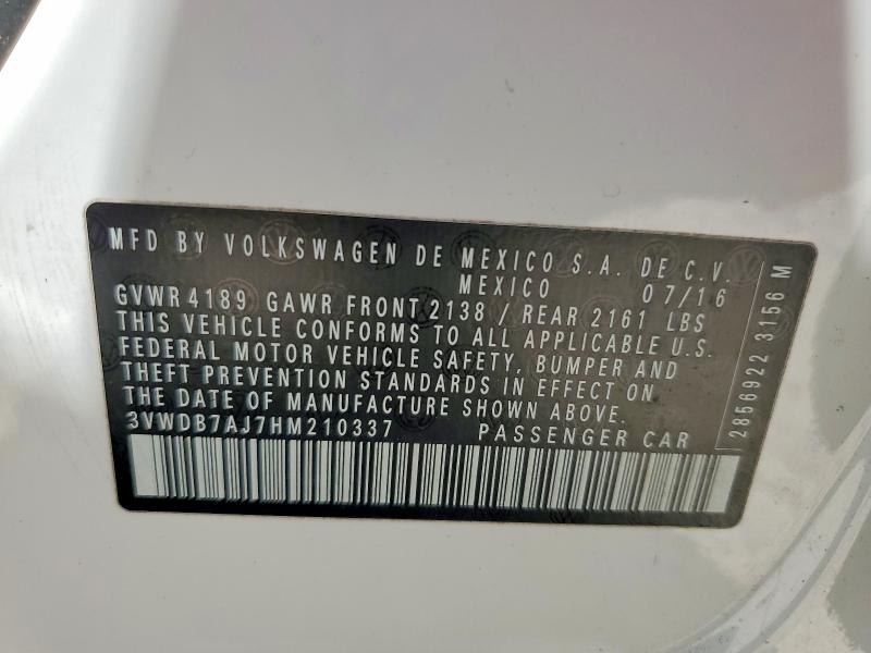 Продаж на аукціоні авто 2017 Volkswagen Jetta, vin: 3VWDB7AJ7HM210337, номер лоту: 56402056
