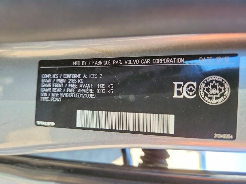 Aukcja sprzedaży 2013 Volvo S60, vin: YV1612FH5D1210989, numer aukcji: 58762066