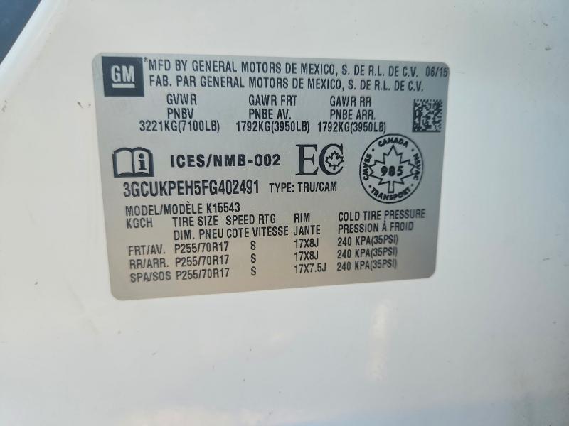 Aukcja sprzedaży 2015 Chevrolet Silverado, vin: 3GCUKPEH5FG402491, numer aukcji: 56420856