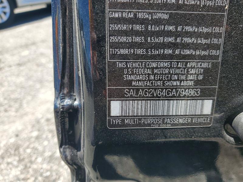 2016 Land Rover Lr4 მანქანა იყიდება აუქციონზე, vin: SALAG2V64GA794863, აუქციონის ნომერი: 57259486