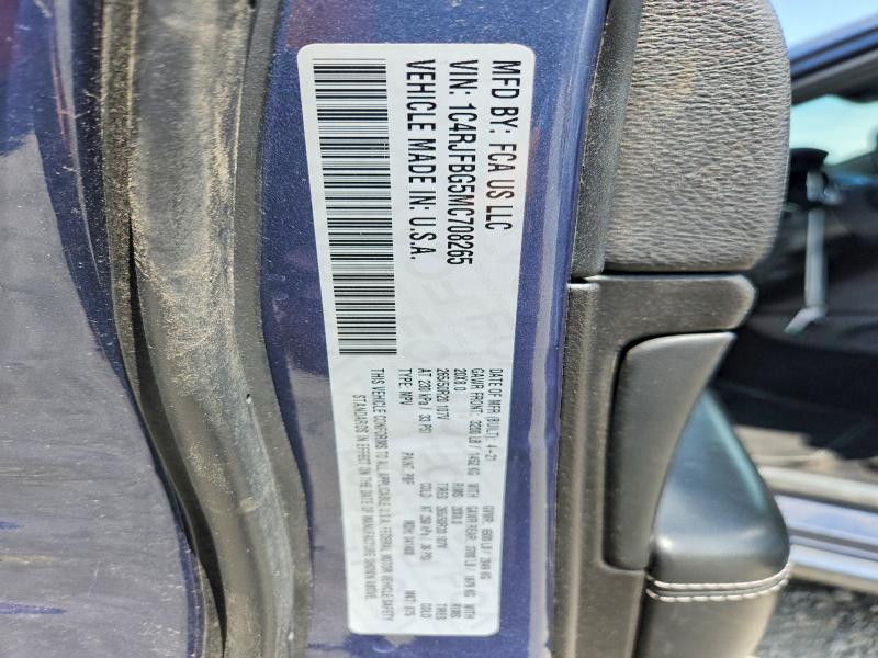 56334546 :رقم المزاد ، 1C4RJFBG5MC708265 vin ، 2021 Jeep Grand Cherokee مزاد بيع