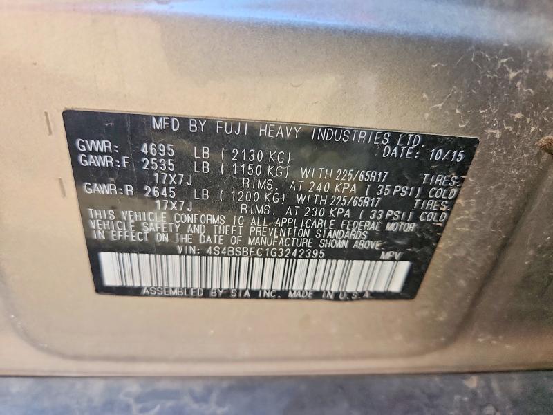 Продаж на аукціоні авто 2016 Subaru Outback, vin: 4S4BSBFC1G3242395, номер лоту: 56394146