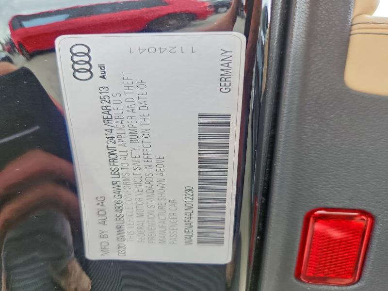 56451976 :رقم المزاد ، WAUENAF44LN012230 vin ، 2020 Audi A4 مزاد بيع