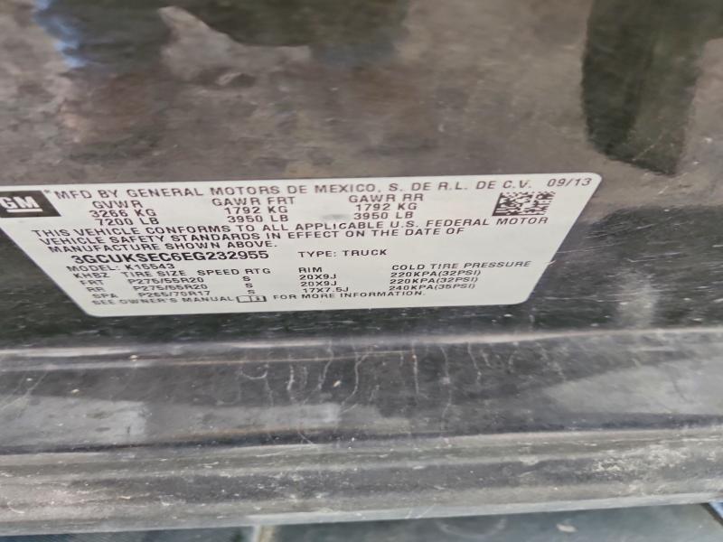 Продаж на аукціоні авто 2014 Chevrolet Silverado, vin: 3GCUKSEC6EG232955, номер лоту: 56795916