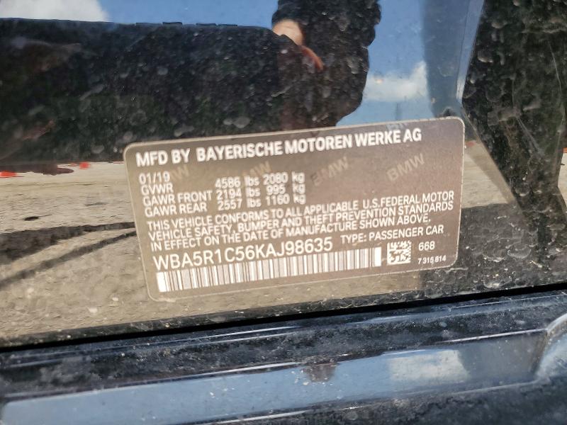 2019 Bmw 330i მანქანა იყიდება აუქციონზე, vin: WBA5R1C56KAJ98635, აუქციონის ნომერი: 57442306
