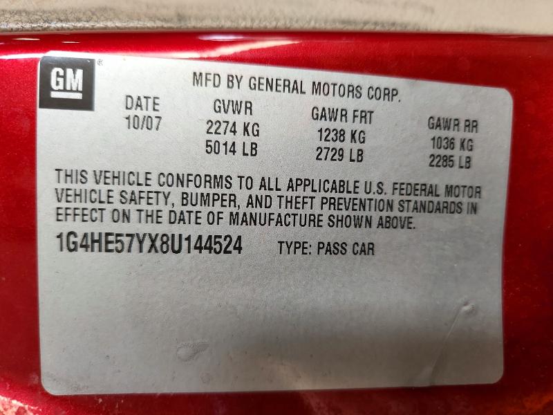 Продаж на аукціоні авто 2008 Buick Lucerne, vin: 1G4HE57YX8U144524, номер лоту: 59069526