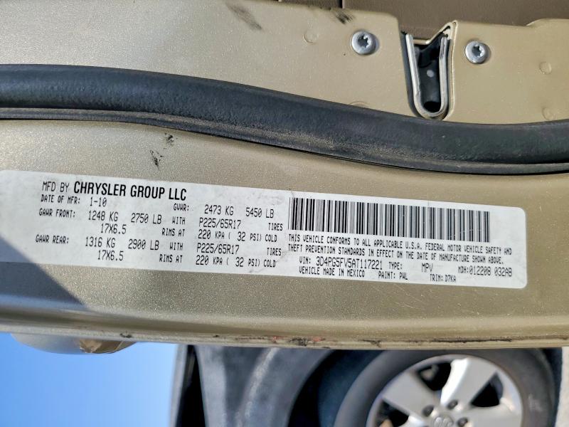2010 Dodge Journey მანქანა იყიდება აუქციონზე, vin: 3D4PG5FV5AT117221, აუქციონის ნომერი: 57259396