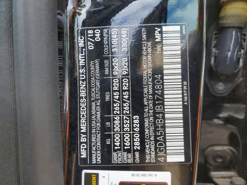 2018 Mercedes-benz Gle მანქანა იყიდება აუქციონზე, vin: 4JGDA5HB4JB174804, აუქციონის ნომერი: 58085016