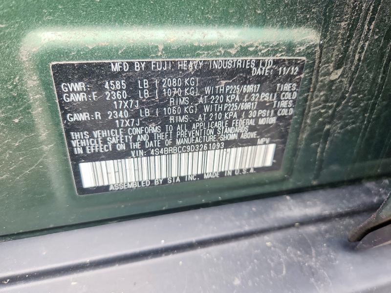 Продажа на аукционе авто 2013 Subaru Outback, vin: 4S4BRBCC9D3261093, номер лота: 55730156