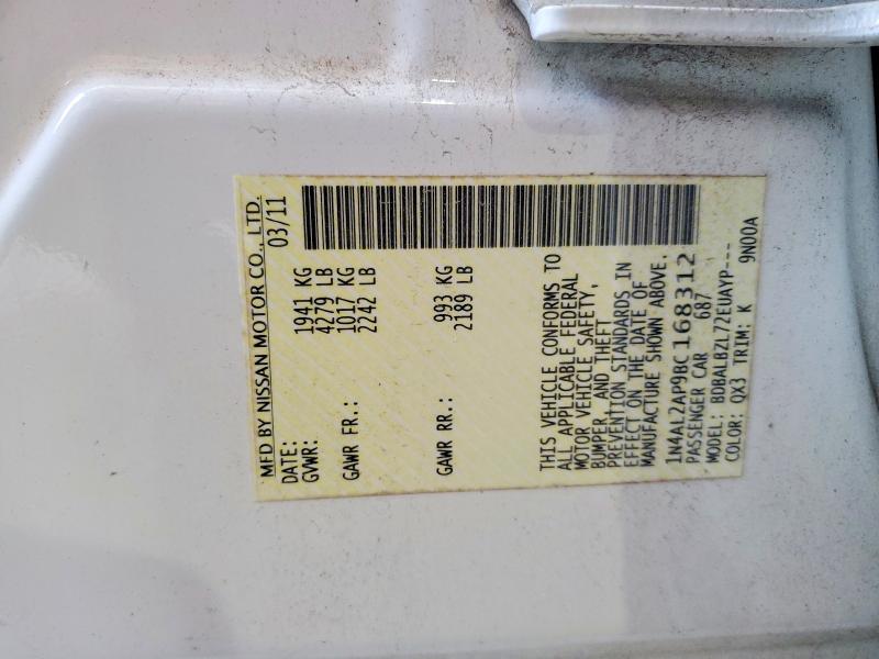 58143386 :رقم المزاد ، 1N4AL2AP9BC168312 vin ، 2011 Nissan Altima مزاد بيع
