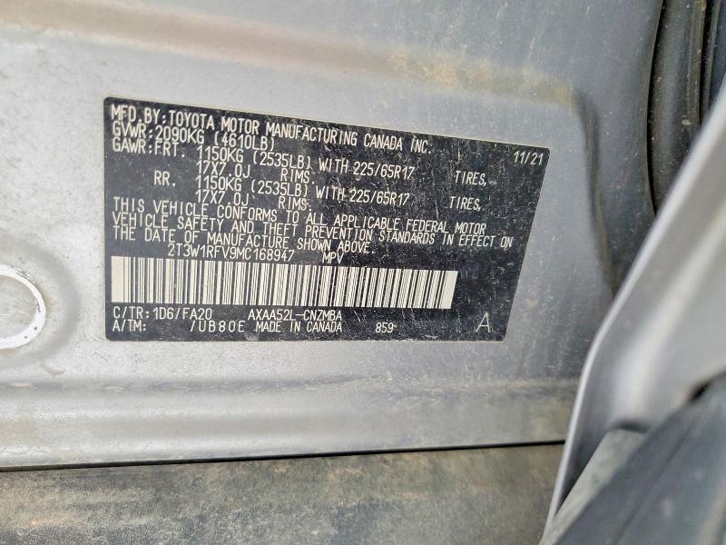Aukcja sprzedaży 2021 Toyota Rav4, vin: 2T3W1RFV9MC168947, numer aukcji: 58307746