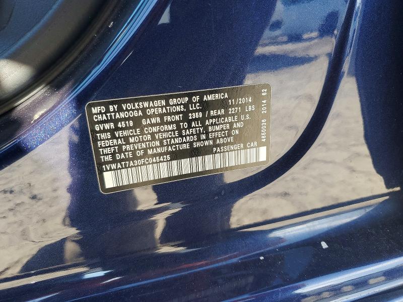 Продаж на аукціоні авто 2015 Volkswagen Passat, vin: 1VWAT7A30FC045425, номер лоту: 57378626