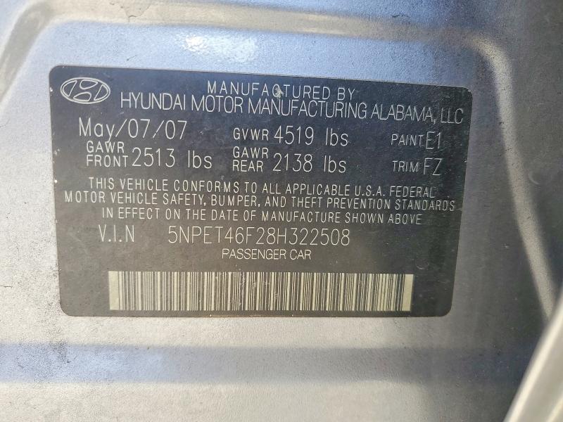 Продажа на аукционе авто 2008 Hyundai Sonata, vin: 5NPET46F28H322508, номер лота: 55592346