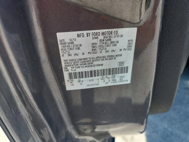 2013 Ford F150 მანქანა იყიდება აუქციონზე, vin: 1FTMF1CM3DKG15849, აუქციონის ნომერი: 56131466