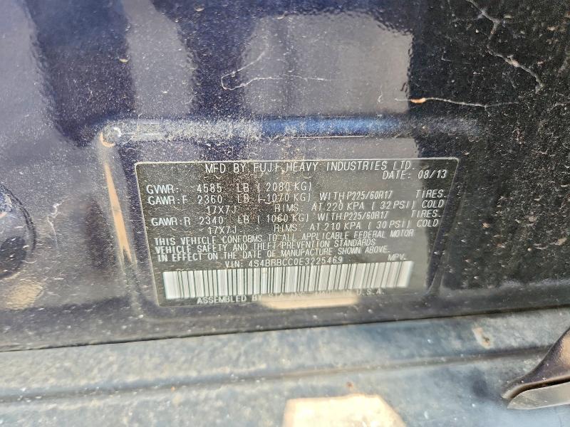 Продаж на аукціоні авто 2014 Subaru Outback, vin: 4S4BRBCC0E3225469, номер лоту: 58228306