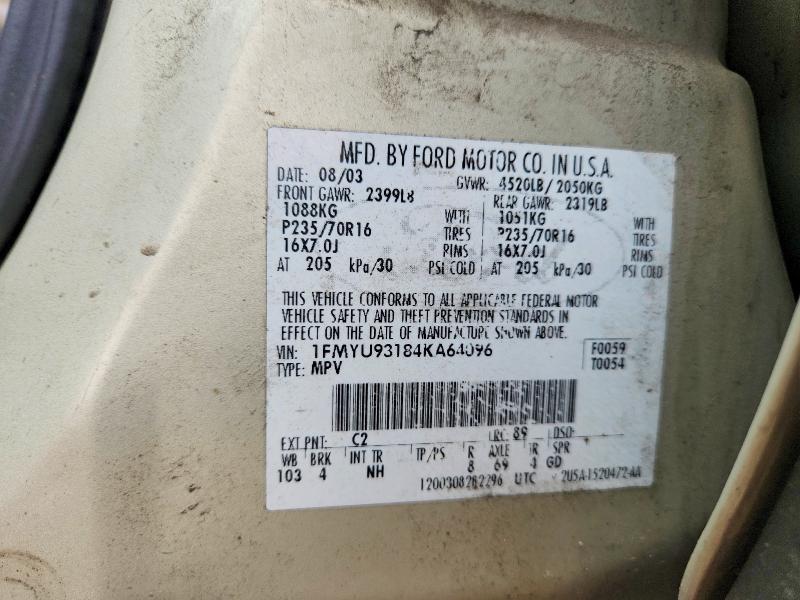 2004 Ford Escape მანქანა იყიდება აუქციონზე, vin: 1FMYU93184KA64096, აუქციონის ნომერი: 56424136