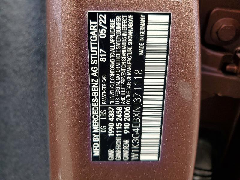 Aukcja sprzedaży 2022 Mercedes-benz A, vin: W1K3G4EBXNJ371118, numer aukcji: 57587146