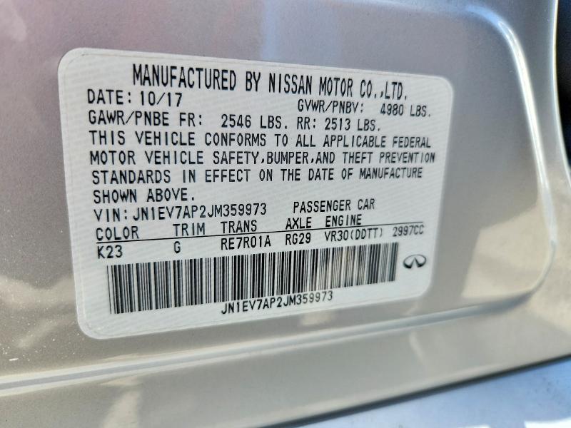 Продажа на аукционе авто 2018 Infiniti Q50, vin: JN1EV7AP2JM359973, номер лота: 57086366