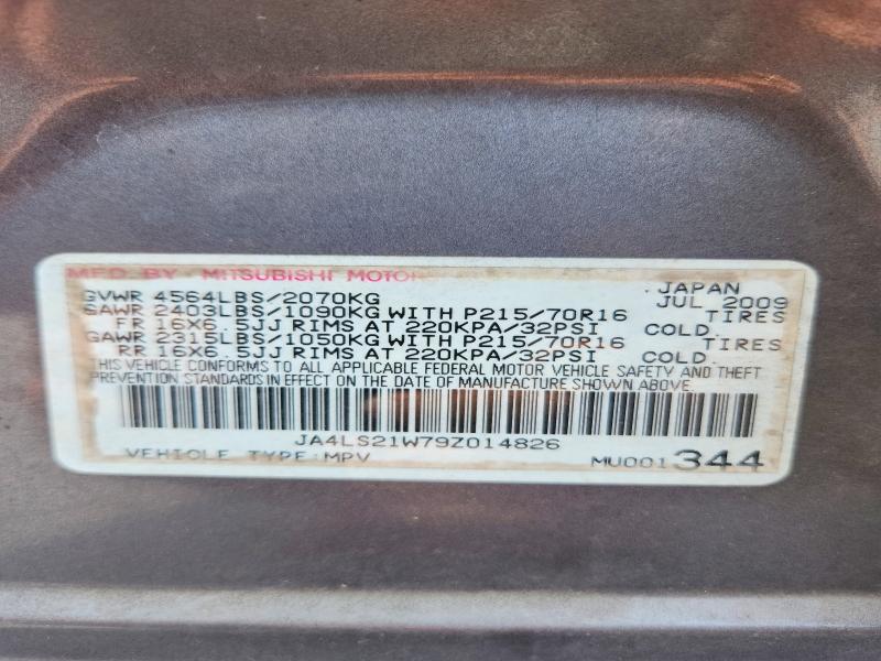 57645886 :رقم المزاد ، JA4LS21W79Z014826 vin ، 2009 Mitsubishi Outlander مزاد بيع
