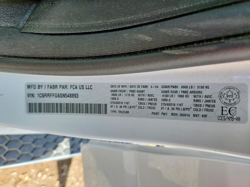 Продаж на аукціоні авто 2025 Ram 1500, vin: 1C6RRFFG6SN548893, номер лоту: 56084626