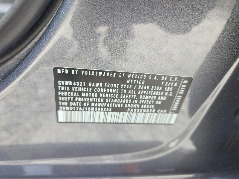 Продажа на аукционе авто 2016 Volkswagen Jetta, vin: 3VWD17AJ1GM300259, номер лота: 56660386