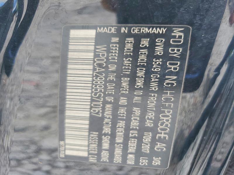 59088336 :رقم المزاد ، WP0CA29895S710167 vin ، 2005 Porsche Boxster مزاد بيع